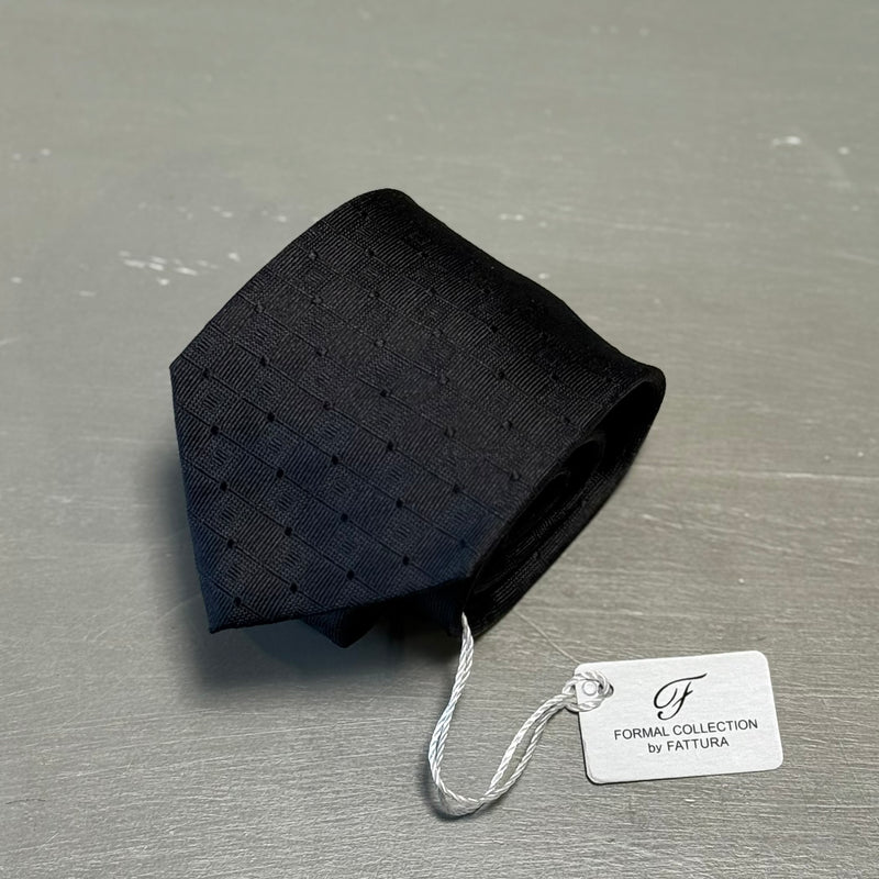 【黒ブロックネクタイ】シルク100％