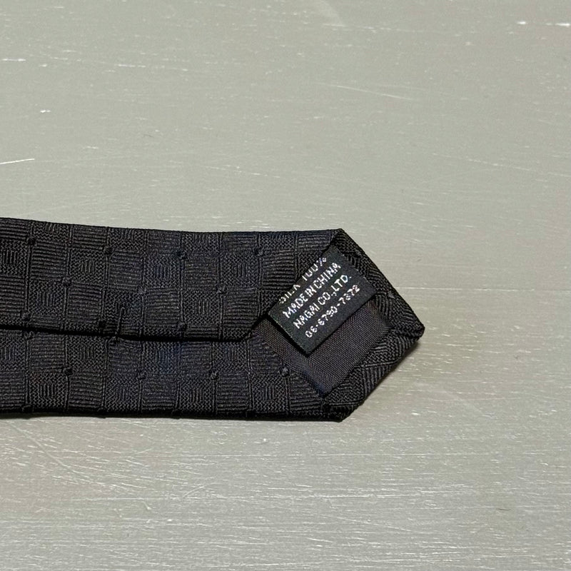 【黒ブロックネクタイ】シルク100％