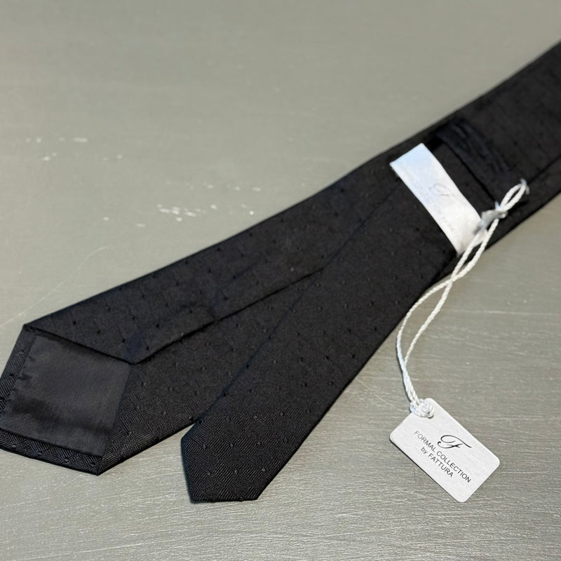 【黒ブロックネクタイ】シルク100％
